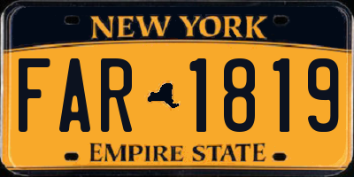 NY license plate FAR1819