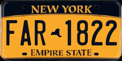 NY license plate FAR1822