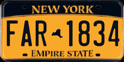 NY license plate FAR1834
