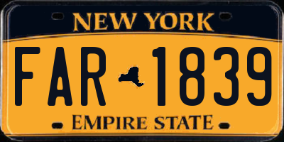 NY license plate FAR1839