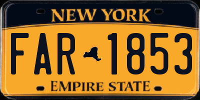 NY license plate FAR1853