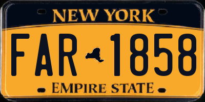 NY license plate FAR1858
