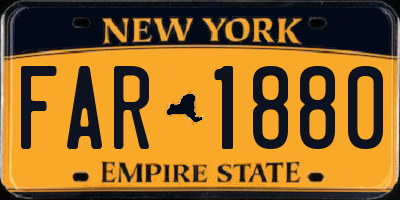 NY license plate FAR1880