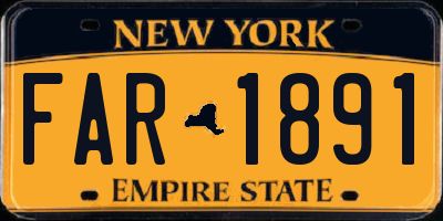 NY license plate FAR1891