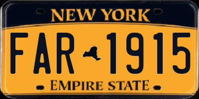 NY license plate FAR1915