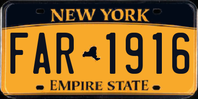 NY license plate FAR1916