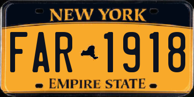 NY license plate FAR1918