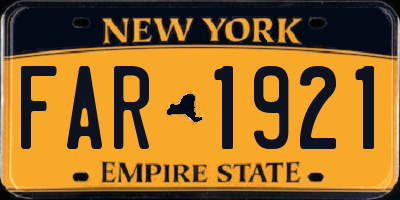 NY license plate FAR1921