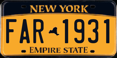 NY license plate FAR1931