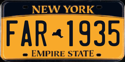 NY license plate FAR1935