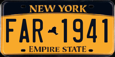 NY license plate FAR1941