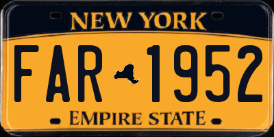 NY license plate FAR1952