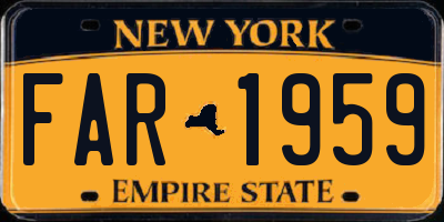 NY license plate FAR1959