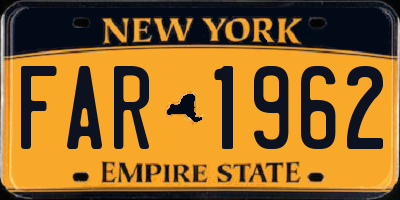NY license plate FAR1962