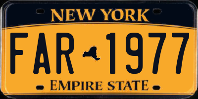 NY license plate FAR1977
