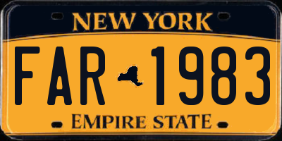 NY license plate FAR1983