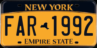 NY license plate FAR1992