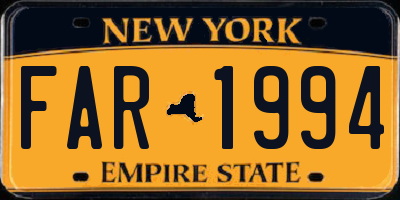 NY license plate FAR1994