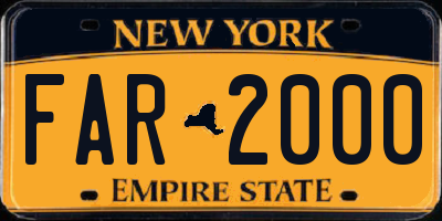 NY license plate FAR2000