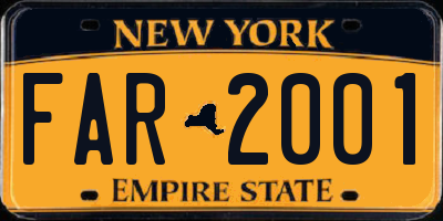 NY license plate FAR2001