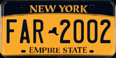 NY license plate FAR2002