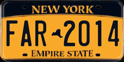 NY license plate FAR2014