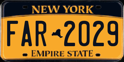 NY license plate FAR2029
