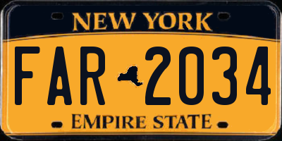 NY license plate FAR2034