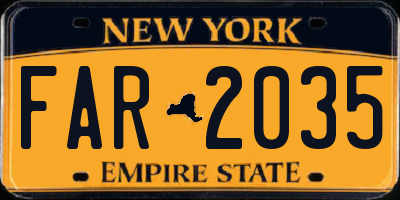 NY license plate FAR2035