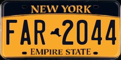 NY license plate FAR2044