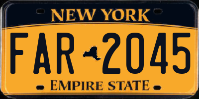 NY license plate FAR2045