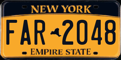 NY license plate FAR2048