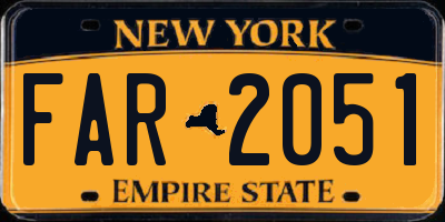NY license plate FAR2051