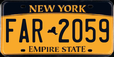 NY license plate FAR2059