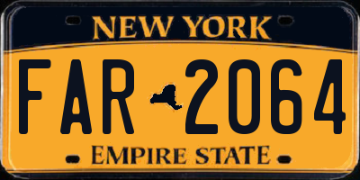 NY license plate FAR2064