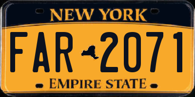 NY license plate FAR2071