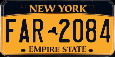 NY license plate FAR2084