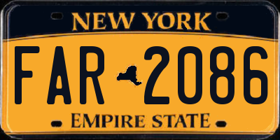 NY license plate FAR2086