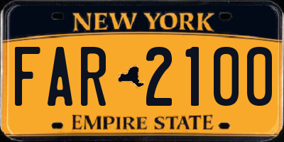 NY license plate FAR2100
