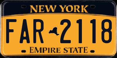 NY license plate FAR2118