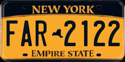 NY license plate FAR2122