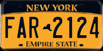 NY license plate FAR2124