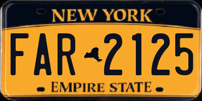 NY license plate FAR2125