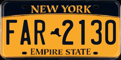 NY license plate FAR2130