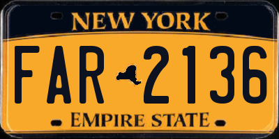 NY license plate FAR2136