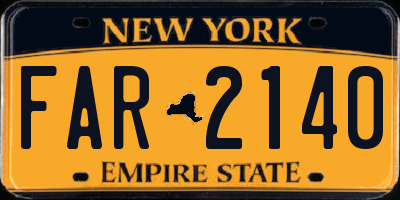 NY license plate FAR2140