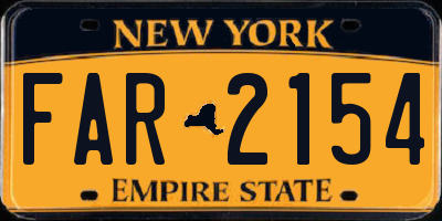 NY license plate FAR2154