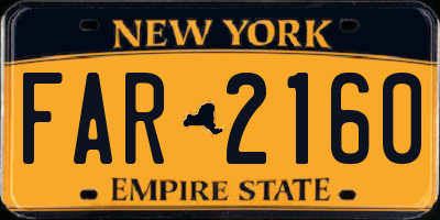 NY license plate FAR2160