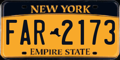 NY license plate FAR2173