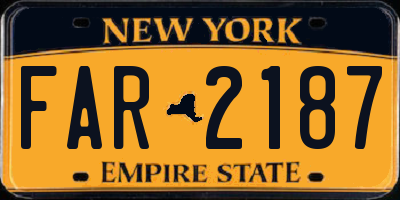 NY license plate FAR2187